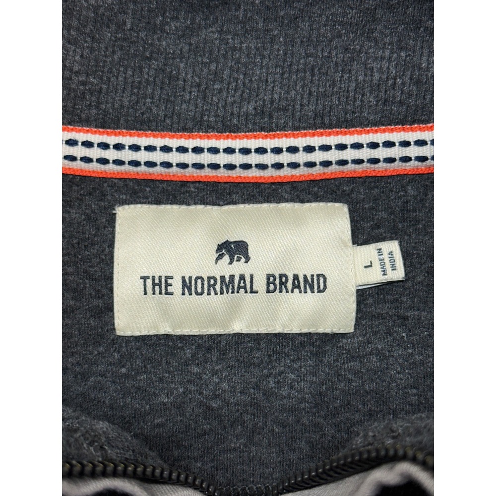 The Normal Brand Pullover Mens L Gray Quarter Zip Mock Neck Sweatshirt - Picture 8 of 9